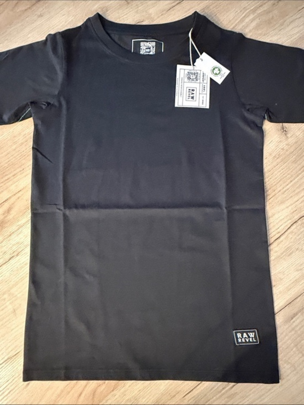 RAW REVEL BLACK ORGANIC COTTON CREWNECK TEE NWT WOMENS SIZE XS SLIM FIT